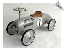 Silver Scoot-Along Race Car (Speedster Racer)