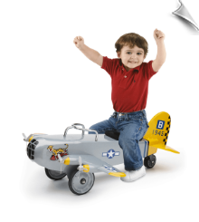 Tiger Bomber 1945 Ride On Airplane Scoot Foot to Floor Tiger Bomber 1945 Ride On Airplane Scoot Foot to Floor