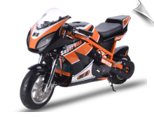 MotoTec 1000w 48v Electric Superbike Black