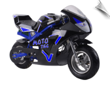 MotoTec 36v 500w Electric Pocket Bike GT Blue