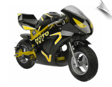 MotoTec Gas Pocket Bike GT 49cc 2-Stroke Yellow MotoTec Gas Pocket Bike GT 49cc 2-Stroke Yellow