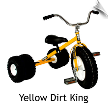 Yellow Dirt King Dually Tricycle