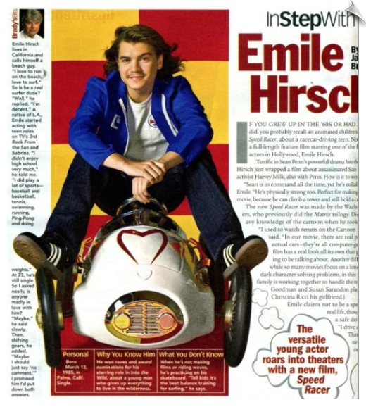 Speed Racer's Emile Hirsh on Mach 5 (Pedal Racer Ride-On Toy)