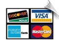 Discover, Visa, AMEX (American Express), Master Card